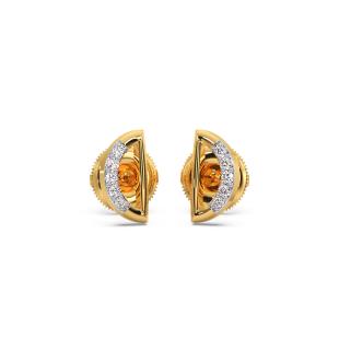 Semi Circled Beauty Diamond Stud Earrings