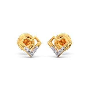 Amiable Heart Diamond Stud Earrings
