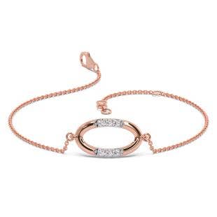 Oval Simplicity Diamond Chain Bracelet