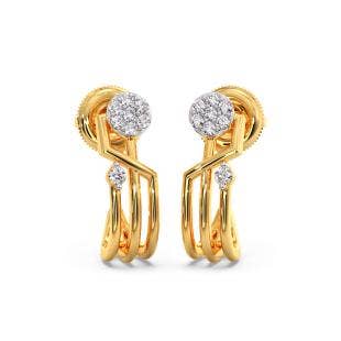 Celestial Spheres Diamond Half Hoop Earrings
