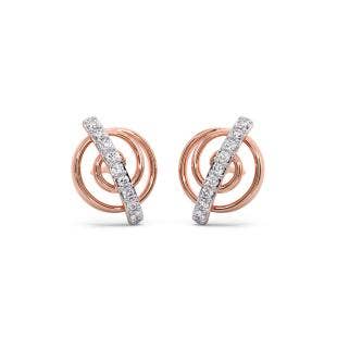 Maze Illusion Diamond Stud Earrings