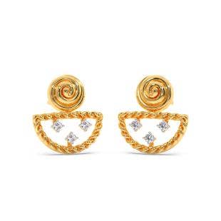 Cristal Swirl Diamond Stud Earrings