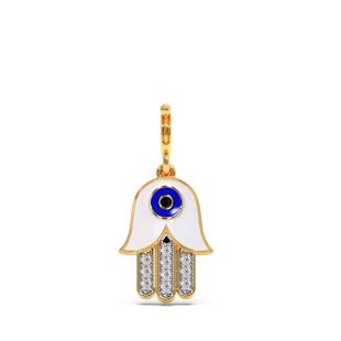 Hamsa Evil Eye Diamond Charm