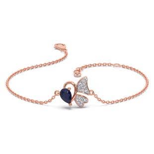 Papillon Diamond And Gemstone Chain Bracelet