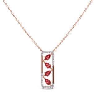 Zig Zag Glory Diamond And Gemstone Pendant Necklace