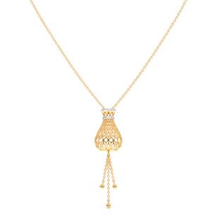 Mesh Potli Diamond Lariat Necklace