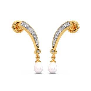 Pearl Glamour Diamond Dangle Earrings