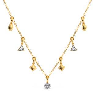 Aesthetic Geometry Diamond Charm Necklace
