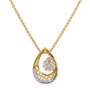 Bejeweled Pear Diamond Pendant With Chain