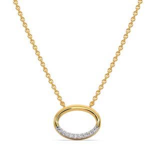 Oval Simplicity Diamond Pendant Necklace