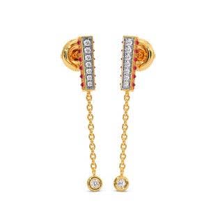 Linear Drop Diamond Dangle Earrings