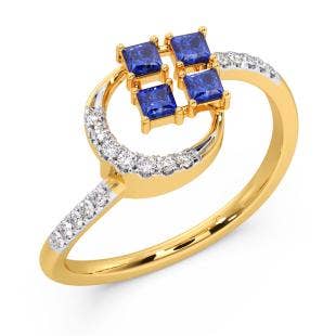 Azure Haze Diamond And Gemstone Ring
