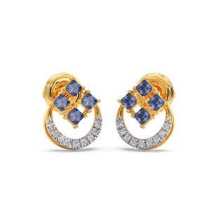 Azure Haze Diamond And Gemstone Stud Earrings