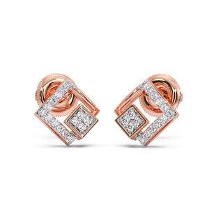 Cubic Squares Diamond Stud Earrings