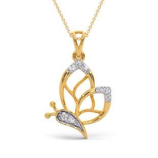 Amiable Butterfly Diamond Pendant