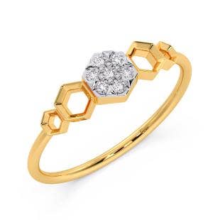 Crystal Hexagon Diamond Ring