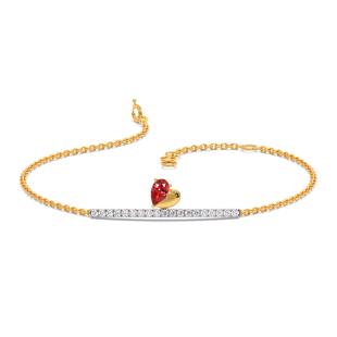 Dual Love Diamond And Gemstone Chain Bracelet