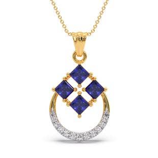 Azure Haze Diamond And Gemstone Pendant