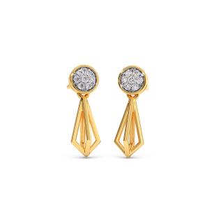 A Cute Angle Diamond Dangle Earrings