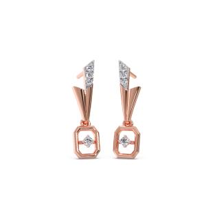 Geometric Belle Diamond Dangle Earrings