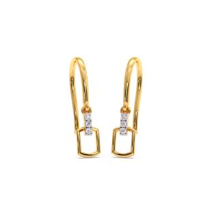 Oblong Drops Diamond Dangle Earrings