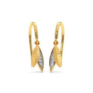 Leaf Lure Diamond Dangle Earrings