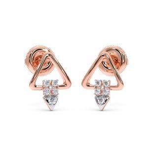 Triangle Glam Diamond Stud Earrings