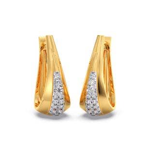 Curved Dagger Diamond Hoop Earrings