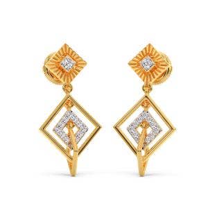 Fantasy Squares Diamond Dangle Earrings