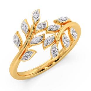 Leaf Embrace Diamond Ring