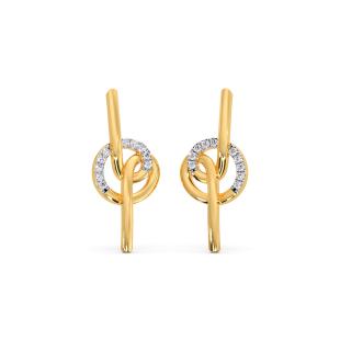 Fancy Knot Diamond Stud Earrings