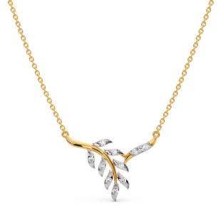 Spring Wave Diamond Pendant Necklace