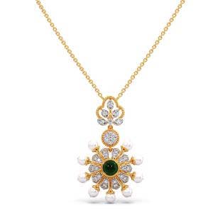 Heavenly Delight Pearl Diamond Pendant Necklace