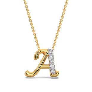 A Initial Alphabet Diamond Pendant