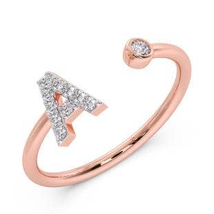 A Alphabet Diamond Gap Ring