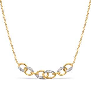 Circular Bonds Diamond Pendant Necklace