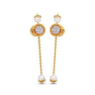 Pearl Delusion Diamond Dangle Earrings