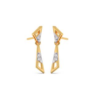 Geometric Trance Diamond Dangle Earrings