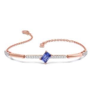 Azure Sky Diamond And Gemstone Chain Bracelet