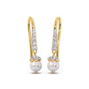 Luminous Pearl Diamond Drop Earrings