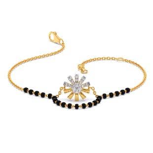 Windmill Flower Diamond Mangalsutra Chain Bracelet