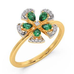Periwinkle Flower Diamond Ring
