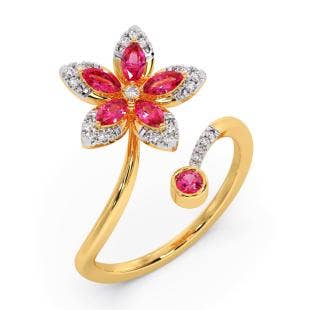 Fragrant Flower Diamond Gap Ring
