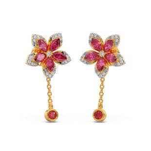 Fragrant Flower Diamond Dangle Earrings