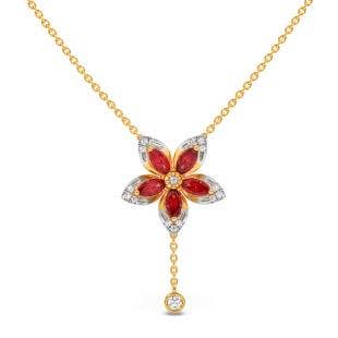 Fragrant Flower Diamond Lariat Necklace