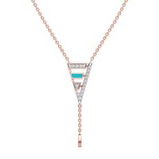 Triangular Essence Diamond Lariat Necklace