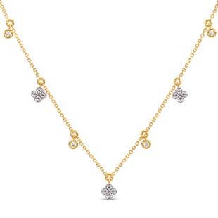 Enticing Flower Diamond Charm Necklace