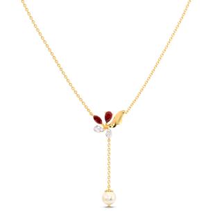 Windfall Pearl Diamond Lariat Necklace