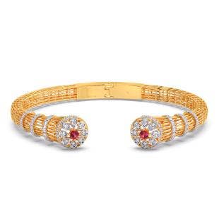 Saga of Cholas Diamond And Gemstone Cuff Bracelet
