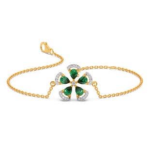 Periwinkle Flower Diamond Chain Bracelet